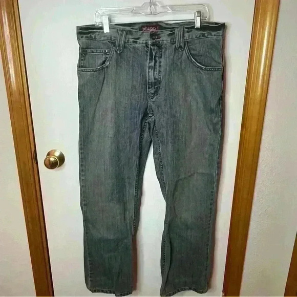 Plugg Distressed Denim Jeans Mens 36x30 Blue Y2K Skater Straight Leg - Picture 1 of 10